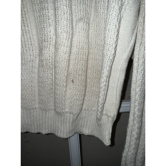 Gitano VINTAGE white sweater Rory Gilmore Grandma Knit Large Chunky - Picture 3 of 4